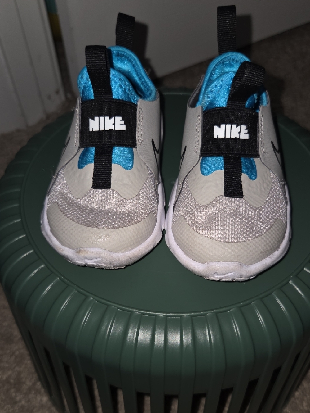 Nike Kids Slip-On Sneakers in Light Gray and Blue BUNDLE AND SAVE